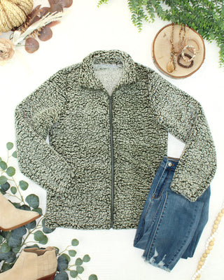 09.09 EN ROUTE Two Tone Fullzip Sherpa - Olive and White