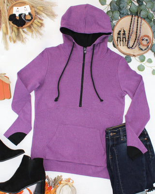 09.02 EN ROUTE Classic HalfZip Hoodie - Black and Purple