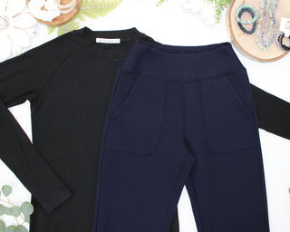 09.09 EN ROUTE Luxe Ankle Bottoms- Navy