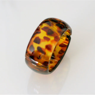 Tortoise Spotted with Gold Lining – Vintage Lucite Clamper Bracelet