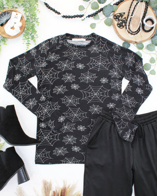 IN STOCK Blair Long Sleeve Top - Midnight Webs