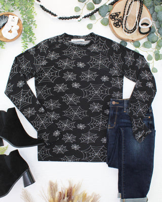 IN STOCK Blair Long Sleeve Top - Midnight Webs